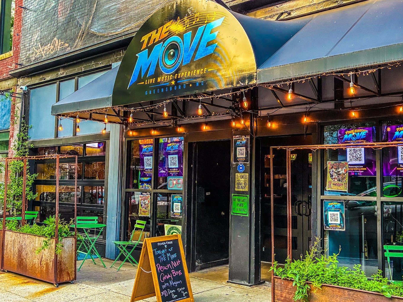 The storefront of The Move on South Elm Street